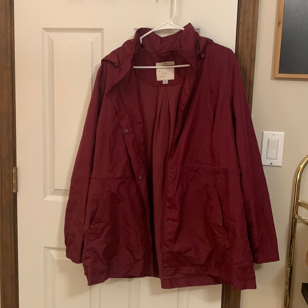 Target brand A New Day Rain Coat W/ Hood in Maroon